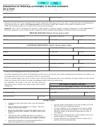 Document preview: Form STD.243 Designation of Person(s) Authorized to Receive Warrants - California