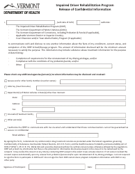 Release of Confidential Information - Impaired Driver Rehabilitation Program - Vermont (English/Spanish), Page 2