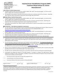 Treatment Requirements for License Reinstatement - Impaired Driver Rehabilitation Program (Idrp) - Vermont (English/Spanish), Page 2