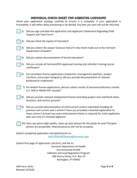 VDH Form A101 Application for Asbestos Licensure of Individuals - Vermont, Page 4