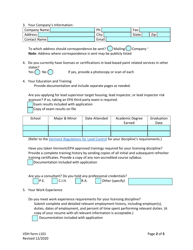 VDH Form L101 Application for Lead Licensure of Individuals - Vermont, Page 2