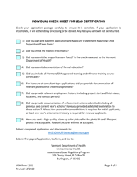 VDH Form L101 Application for Lead Licensure of Individuals - Vermont, Page 4