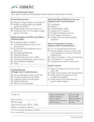 Referral for Children With Special Health Needs - Nutrition Services - Vermont, Page 3