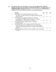 School Health Profiles Lead Health Education Teacher Questionnaire - Vermont, Page 10