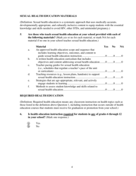 School Health Profiles Lead Health Education Teacher Questionnaire - Vermont, Page 4