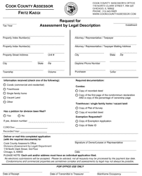 Document preview: Request for Assessment by Legal Description - Cook County, Illinois