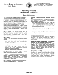 Returning Veterans Homeowner Exemption - Cook County, Illinois, Page 2