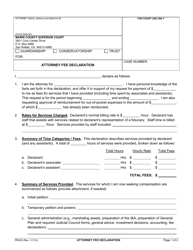 Document preview: Form PR035 Attorney Fee Declaration - County of Marin, California