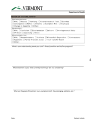 Intake and Needs Assessment - Pediatric Palliative Care Program - Vermont, Page 4