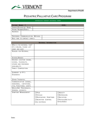 Document preview: Expressive Therapy Referral Form - Pediatric Palliative Care Program - Vermont