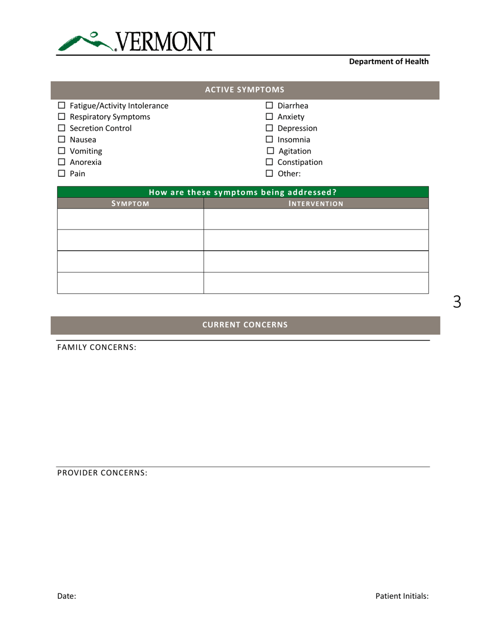 Vermont Team Meeting/Family Conference Note - Pediatric Palliative Care ...