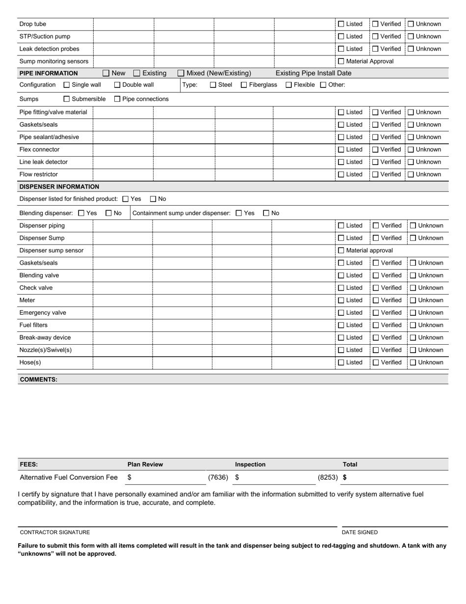 Form TR-WM-132 Alternative Fuel / Additive Storage Tank System and / or Dispenser Installation / Conversion Application - Wisconsin, Page 2