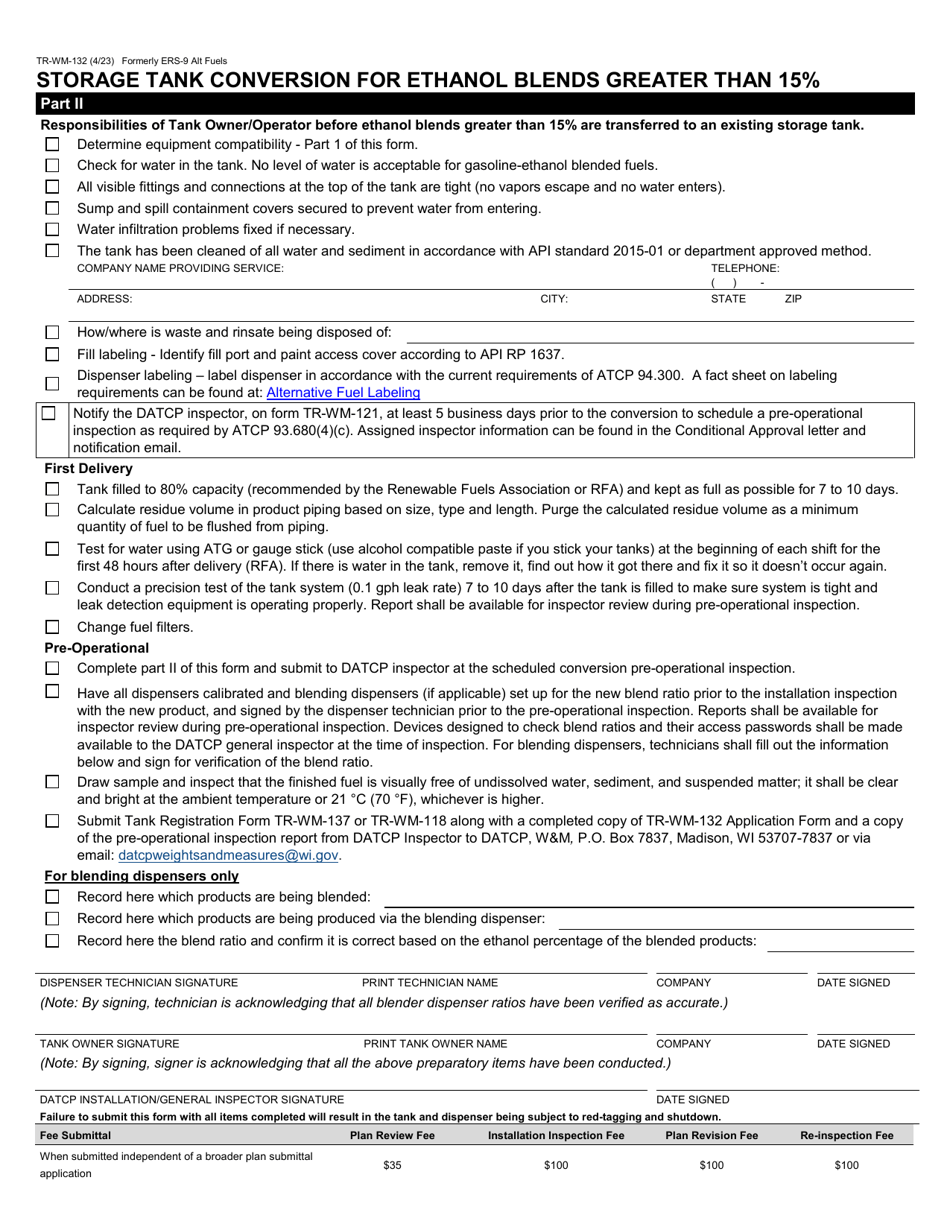 Form TR-WM-132 Alternative Fuel / Additive Storage Tank System and / or Dispenser Installation / Conversion Application - Wisconsin, Page 5