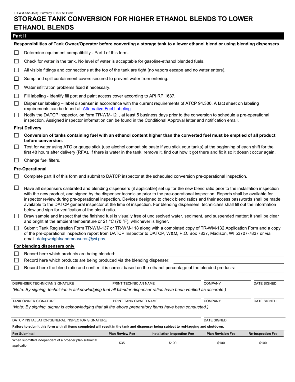 Form TR-WM-132 Alternative Fuel / Additive Storage Tank System and / or Dispenser Installation / Conversion Application - Wisconsin, Page 7