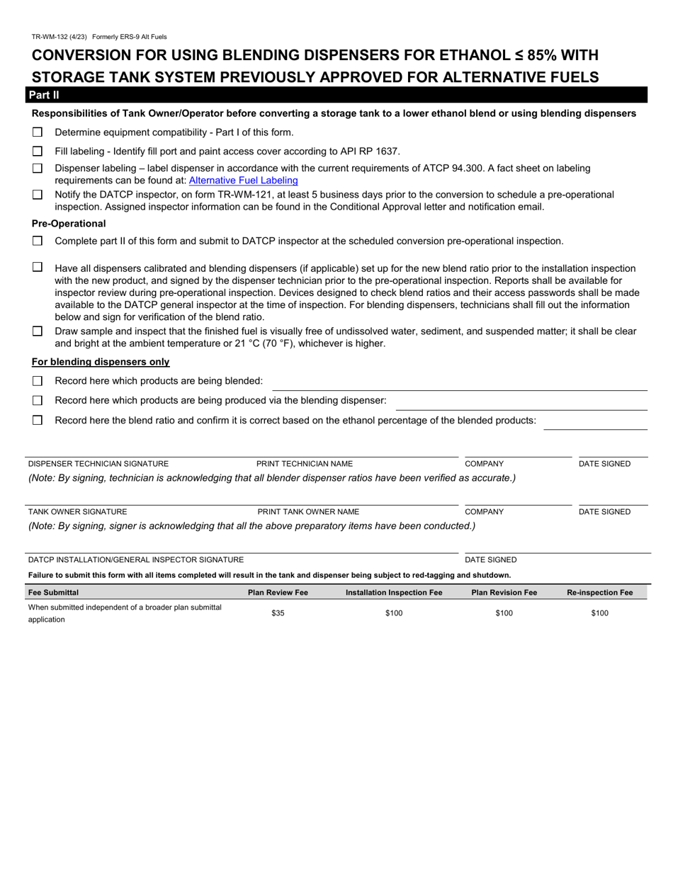 Form TR-WM-132 Alternative Fuel / Additive Storage Tank System and / or Dispenser Installation / Conversion Application - Wisconsin, Page 8