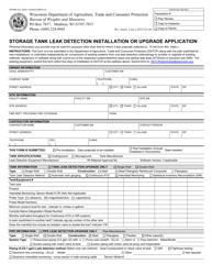 Form TR-WM-133 Storage Tank Leak Detection Installation or Upgrade Application - Wisconsin