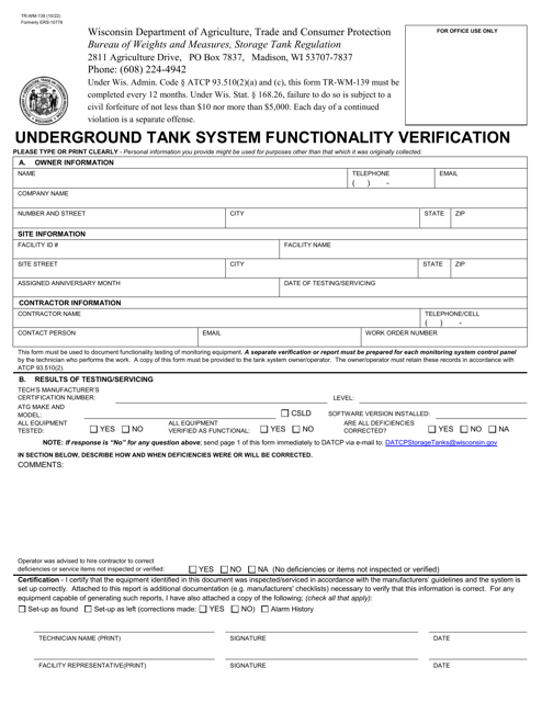 Form TR-WM-139  Printable Pdf