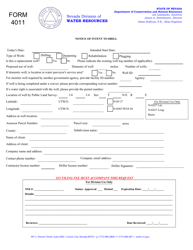 Document preview: Form 4011 Notice of Intent to Drill - Nevada