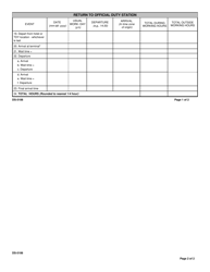 Form DS-5106 Worksheet for Calculating Comp Time for Travel, Page 2