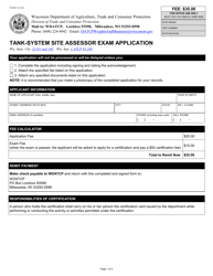 Form TR-WM-110 Tank-System Site Assessor Exam Application - Wisconsin