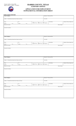 Form 3406 Application for Employment - Harris County, Texas, Page 3