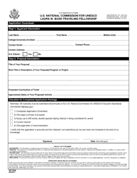 Document preview: Form DS-7646 U.S. National Commission for Unesco Laura W. Bush Traveling Fellowship