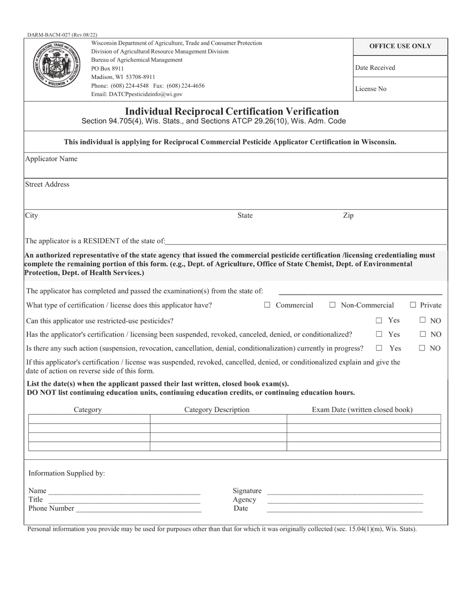 Form DARM-BACM-027 - Fill Out, Sign Online and Download Printable PDF ...