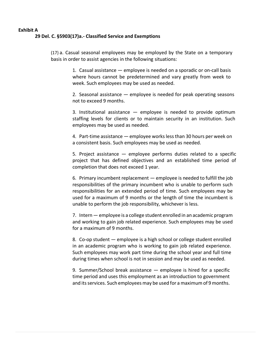 Casual / Seasonal Employment Statement - Delaware, Page 2