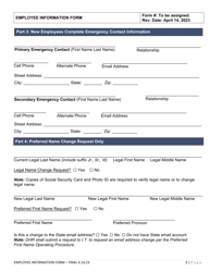Employee Information Form - Delaware, Page 3