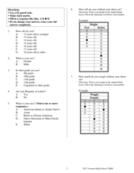 Vermont High School Youth Risk Behavior Survey - Vermont, Page 2