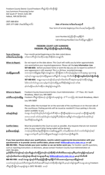 Summons and Qualification Questionnaire - Freeborn County - Minnesota (English/Karen), Page 2