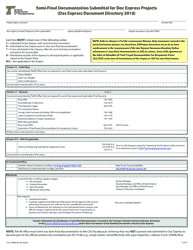 Form 734-2706B Semi-final Documentation Submittal for Doc Express Projects (Doc Express Document Directory 2018) - Oregon, Page 4