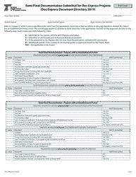 Form 734-2706A Semi-final Documentation Submittal for Doc Express Projects (Doc Express Document Directory 2019) - Oregon, Page 2