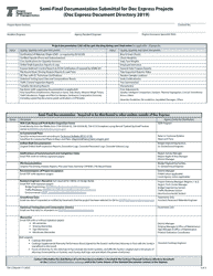 Form 734-2706A Semi-final Documentation Submittal for Doc Express Projects (Doc Express Document Directory 2019) - Oregon, Page 3
