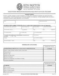 Document preview: Formulario 1575 Solicitud Del Programa De Incentivo Para Efectuar Pagos Atrasados - Texas (Spanish)