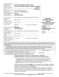 Document preview: Form FA-4104V Summons With Minor Children - Wisconsin (English/Spanish)