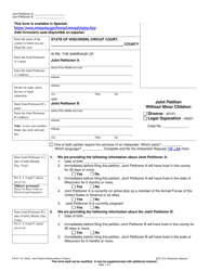 Document preview: Form FA-4111V Joint Petition Without Minor Children - Wisconsin