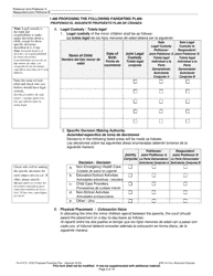 Form FA-4147V Proposed Parenting Plan - Wisconsin (English/Spanish), Page 2
