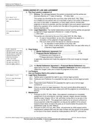 Form FA-4161VA Findings of Fact, Conclusions of Law, and Judgment Without Minor Children - Wisconsin, Page 3