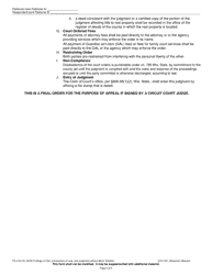 Form FA-4161VA Findings of Fact, Conclusions of Law, and Judgment Without Minor Children - Wisconsin, Page 5