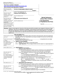 Document preview: Form FA-4151V Marital Settlement Without Minor Children - Wisconsin