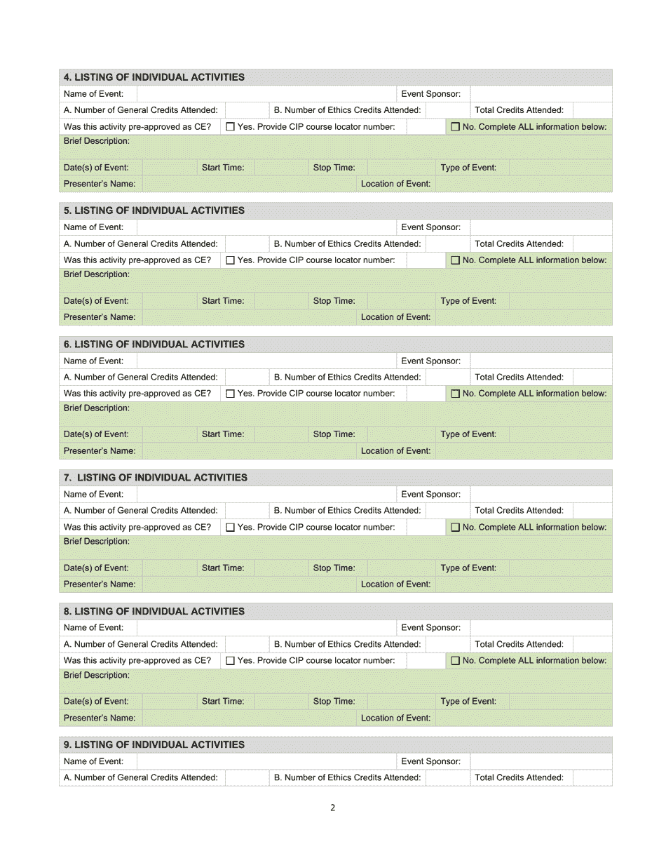 Continuing Education Compliance Reporting Form - Wisconsin Court Interpreter Program - Wisconsin, Page 2