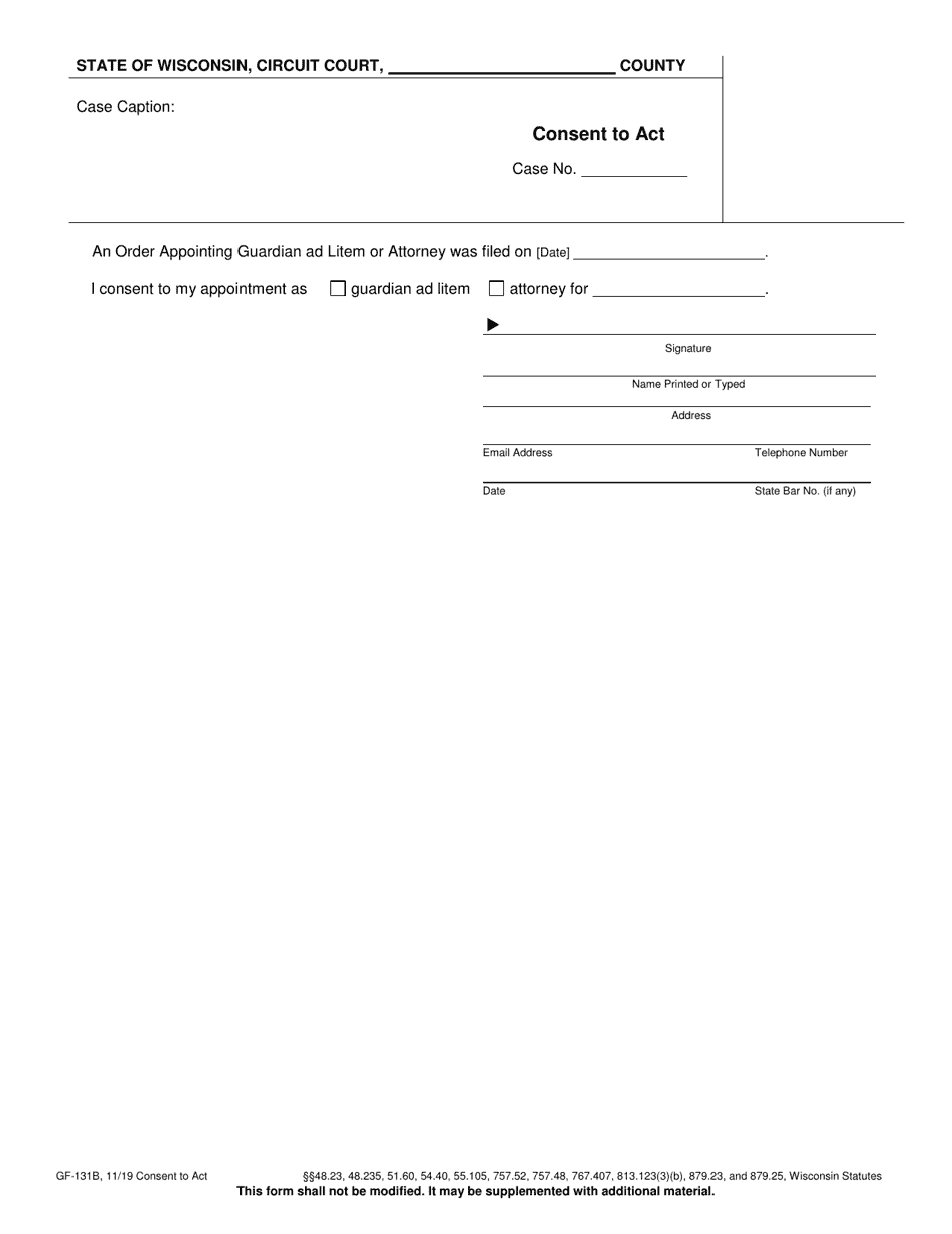 Form GF-131B - Fill Out, Sign Online and Download Printable PDF ...