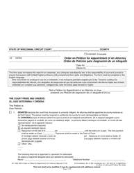 Form GF-152B Order on Petition for Appointment of an Attorney - Wisconsin (English/Spanish)