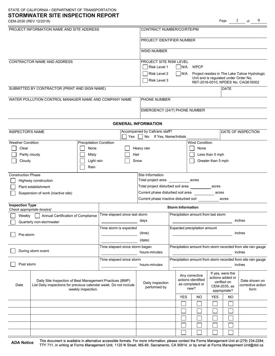 Form CEM-2030 - Fill Out, Sign Online and Download Fillable PDF ...