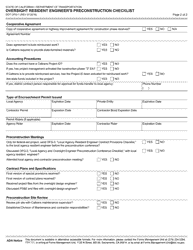 Form DOT OFG-1 Oversight Resident Engineer&#039;s Preconstruction Checklist - California, Page 2