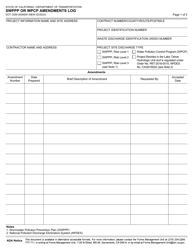 Document preview: Form DOT CEM-2009SW Swppp or Wpcp Amendments Log - California
