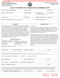 Document preview: Form DOA-15308 Leave Without Pay Request/Authorization - Wisconsin