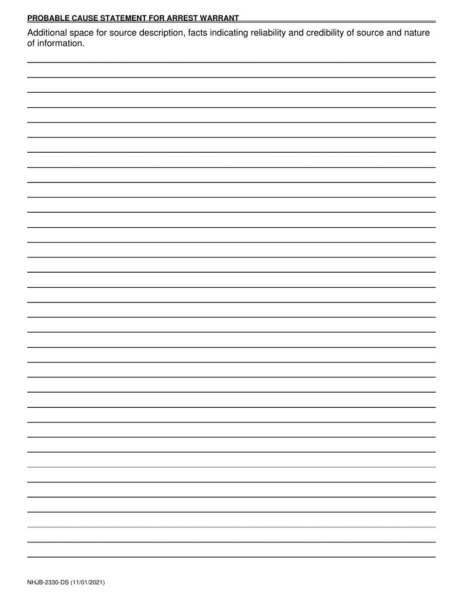 Form NHJB-2330-DS Probable Cause Statement for Arrest Warrant - New Hampshire, Page 3