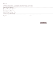 Form 22 Application for Accreditation of Cle Activity Pro Bono Credit - Ohio, Page 2